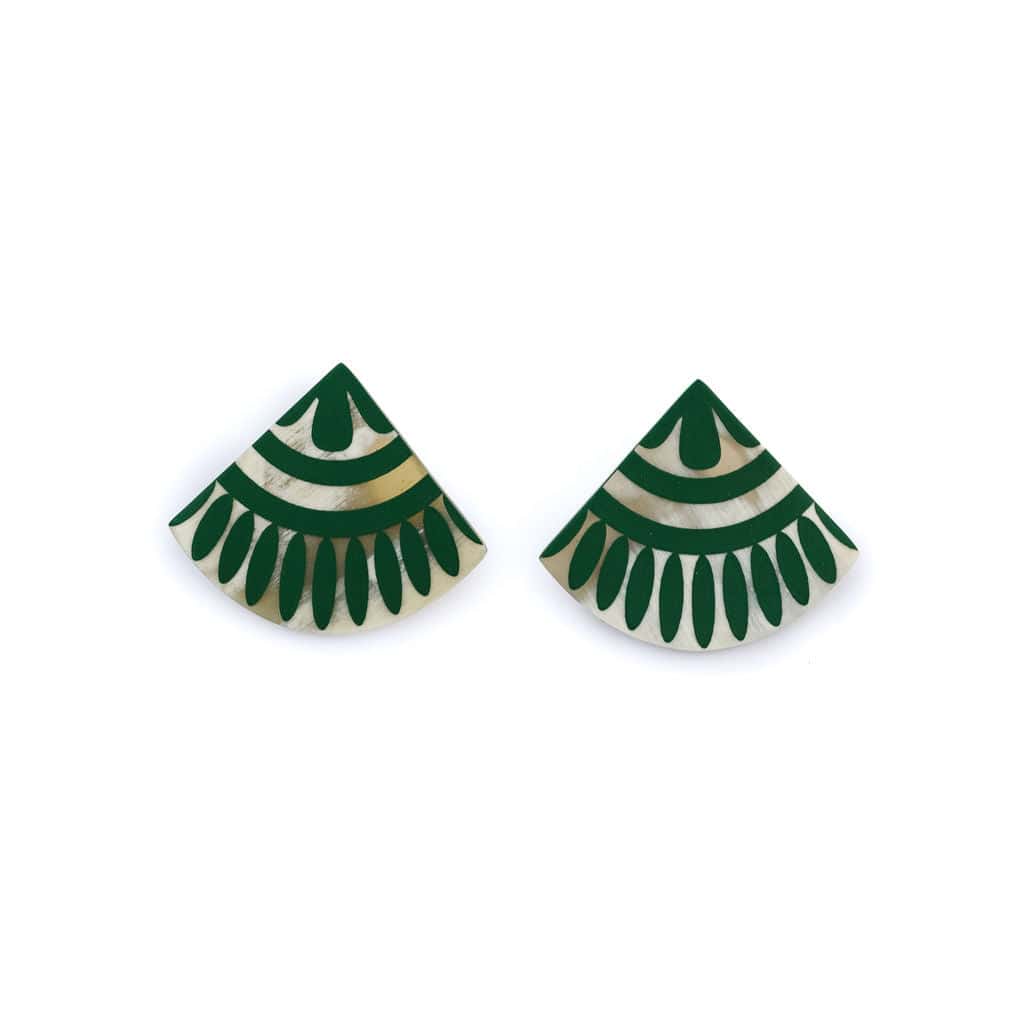 Green Porcelain Earrings – Sunshine Tienda®