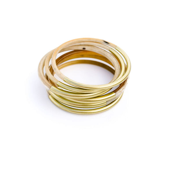 Metallic Gold Mix Bangle Set